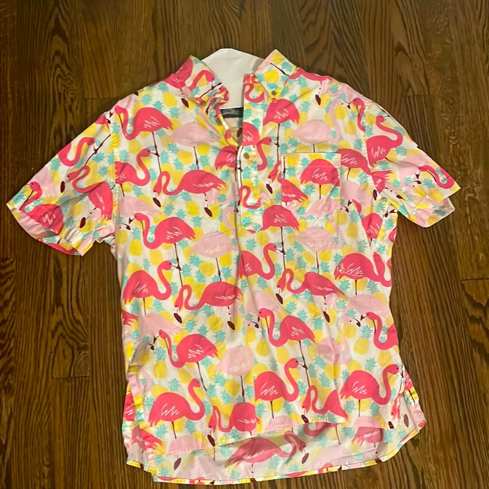 Chubbies flamingo collared shirt
